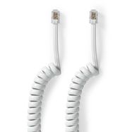 Telecom Cable | RJ10 Male | RJ10 Male | 2.00 m | Cable design: Coiled | Cable type: RJ10 | White | Box