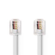 Telecom Cable | RJ11 Male | RJ11 Male | 10.0 m | Cable design: Flat | Plating: Gold Plated | Cable type: RJ11 | White | Box