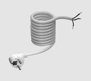 Электрический кабель 3x1,5мм², 2м белый с вилкой