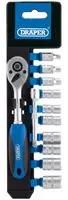 SOCKET AND RATCHET SET, 12PC, 1/4"
