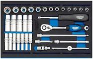 SOCKET & RATCHET SET, 32PC, 1/4"