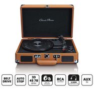Suitcase turntable with 2 built-in speakers Brown