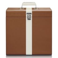 Carrying suitcase for max. 30 records Brown / White