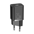 Wall Quick Charger Super Si 25W USB-C QC3.0 PD with USB-C 1m Cable, Black