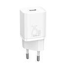 Wall Quick Charger Super Si 25W USB-C QC3.0 PD with USB-C 1m Cable, White
