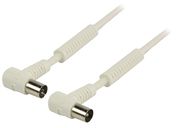 Coax Cable 120 dB Angled Coax Male - Coax Female 25.0 m White