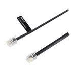 Telecom Cable RJ10 (4P4C) Male - RJ10 (4P4C) Male Flat 1.00 m Black