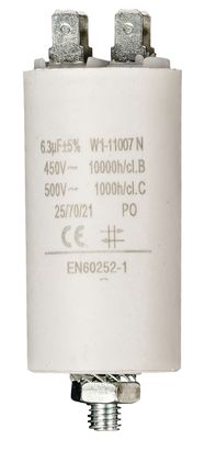 Capacitor 6.3uf / 450 v + Aarde