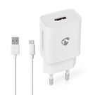 Wall Charger | 12 W | Quick charge feature | 2.4 A | Number of outputs: 1 | USB-A | Micro USB (Loose) Cable | 1.00 m | Single Voltage Output