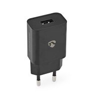 Wall Charger | 12 W | Quick charge feature | 1x 2.4 A | Number of outputs: 1 | USB-A | No Cable Included | Single Voltage Output | Black