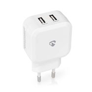 Wall Charger | 24 W | Quick charge feature | 2x 2.4 A | Number of outputs: 2 | 2x USB-A | No Cable Included | Single Voltage Output