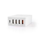Wall Charger | 2x 3.0 A / 3x 2.4 A | Number of outputs: 5 | Port type: 1x USB-C™ / 4x USB-A | No Cable Included | 63 W | Automatic Voltage Selection