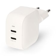 Wall Charger | 35 W | GaN | PD3.0 | Quick charge feature | 1.75 / 2.33 / 2.92 / 3.0 A | Number of outputs: 2 | 2x USB-C™ | Automatic Voltage Selection | White