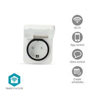 SmartLife Smart Plug | Wi-Fi | IP44 | 3680 W | Plug with earth contact | -25 - 55 °C | Android™ / IOS | Grey / White | 1 pcs