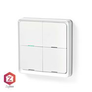 Беспроводной настенный выключатель SmartLife Zigbee, проргаммируемый, 12 команд, CR2430, белый