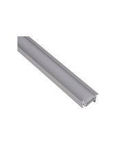 Aluminum profile with white cover for LED strip, anodized, recessed, cormer, ZENOLINE, 2m