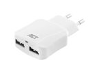 USB Charger 110-240 V 2 port smart charging 2.1 A white