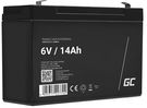 Green Cell AGM VRLA 6V 14Ah maintenance-free battery for the alarm system, cash register, toys