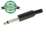 6.35mm MALE JACK CONNECTOR - PLASTIC BLACK MONO