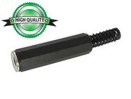 6.35mm PLASTIC BOOT NICKEL FEMALE JACK CONNECTOR - STEREO - BLACK