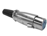 3P XLR SOCKET, NICKEL-PLATED - SHORT TYPE