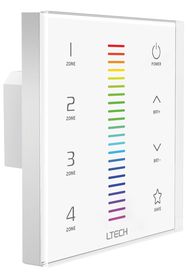 MULTI-ZONE SYSTEM - RGB LED TOUCH PANEL DIMMER - DMX / RF - 4 ZONES