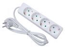4-WAY SOCKET-OUTLET - 1.5 m CABLE - WHITE - SCHUKO