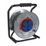 PROFESSIONAL NEOPRENE CABLE REEL WITH ANTI-TWIST SYSTEM - 25 m - 3G2.5 - 4 SOCKETS - FRENCH SOCKET