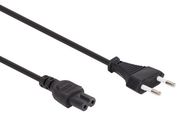 POWER CORD BLACK CEE 7/16 "Europlug"+ C7 L=2 m H03VVH2-F 2G0.75 mm²