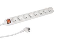 8-WAY SOCKET-OUTLET WITH SWITCH & OVERLOAD PROTECTION - WHITE - FRENCH SOCKET