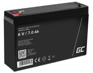 Green Cell AGM VRLA 6V 7Ah maintenance-free battery for the alarm system, cash register, toys