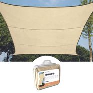 WATER-PERMEABLE SHADE SAIL - SQUARE - 3.6 x 3.6 m - COLOUR: CHAMPAGNE