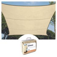 WATER-PERMEABLE SHADE SAIL - SQUARE - 5 x 5 m - COLOUR: CHAMPAGNE