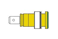 BUILT-IN SAFETY SOCKET 4mm, CONTACT PROTECTED / YELLOW + GREEN (SEB 2620-F6,3)