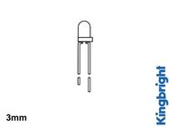 3mm STANDARD LED LAMP RED DIFFUSED