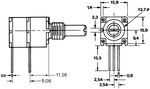 Potentiometer 2x10 kOhm logarithmic-164-25-607