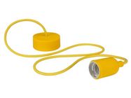 DESIGN PENDANT LAMPHOLDER WITH FABRIC CORD - YELLOW