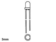 3mm LED YELLOW DIFFUSED - 15mcd