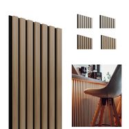 Acoustic Natural wallpanel Oak-Black, 1250 x 300mm, 7 lamella 10 x 27mm, felt 8mm (4pcs)