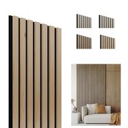 Acoustic Natural wallpanel Pine-Black, 1250 x 300mm, 7 lamella 10 x 27mm, felt 8mm (4pcs)