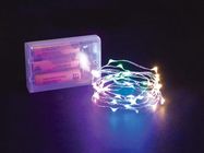Microlight LED - 2 m - 40 multicolor lamps - silver wire - batteries not provided