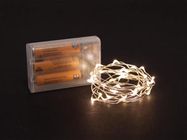 Microlight LED - 2 m - 40 warm white lamps - silver wire - batteries not provided