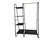 Clothes rack with shelves - Metal - Black - 100 x 40 x 150 cm