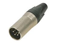 NEUTRIK - XLR CABLE CONNECTOR, 4-PIN MALE, SILVER PLATED, NICKEL