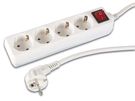 4-WAY SOCKET-OUTLET WITH SWITCH - 3 m CABLE - WHITE - SCHUKO