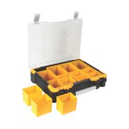 Plastic storage case with removable bins - 490x420x115 mm - 23 L