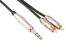 RCA-JACK CABLE - 2 x RCA MALE to JACK 6.35 mm - STEREO - 6 m