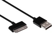 USB 2.0 A MALE to APPLE® 30-PIN MALE CABLE - BLACK - 1 m