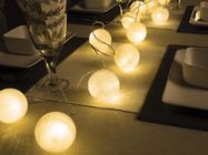 Partylight LED - 10 m - 20 white balls - warm white lamps - transparent wire - 24 V