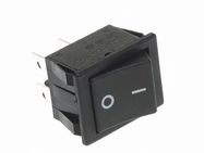 POWER ROCKER SWITCH 10A-250V DPST ON-OFF - BLACK I/O CAP